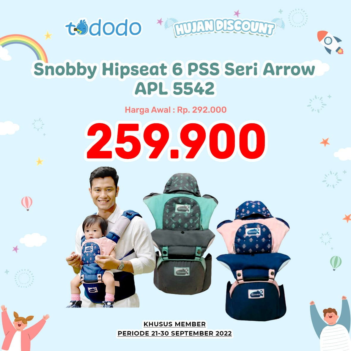 SNOBBY HIPSEAT 6 PSS SERI ARROW APL