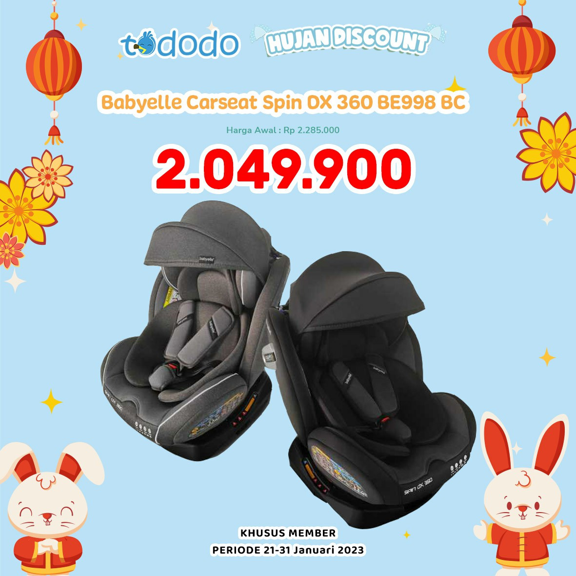 BABYELLE CAR SEAT SPIN DX 360 BE-998BC